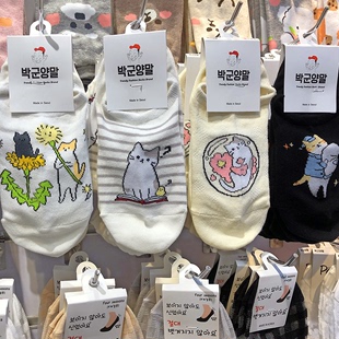 隱形襪套9090 韓國船襪MUMU可愛貓咪女生防脫短襪動漫卡通春夏新款