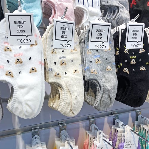 韩国卡通船袜女隐形防脱落
