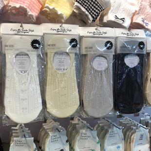 韩国GG春夏新款船袜镂空网眼蝴蝶结女生防脱隐形袜纯色薄棉袜2145