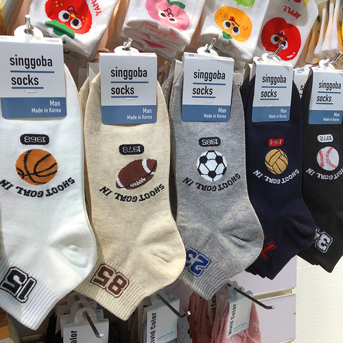 东大门袜子男士春夏新款篮球短筒袜韩国Singgoba球类运动棉袜9274