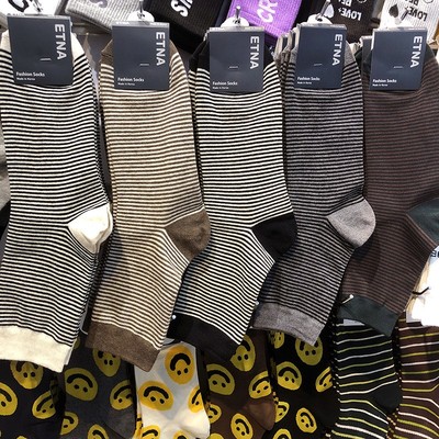 ETNA新款男士中筒棉袜商务休闲