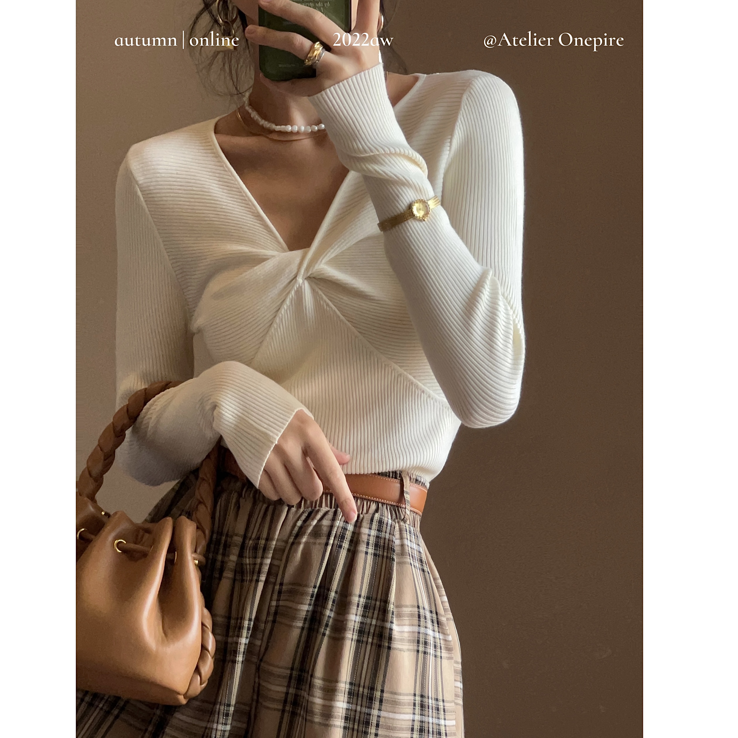 复古百搭显瘦扭结针织