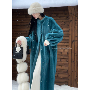 【现货】Atelier|《冰川之恋》重工定染重工皮毛一体仿水貂毛大衣