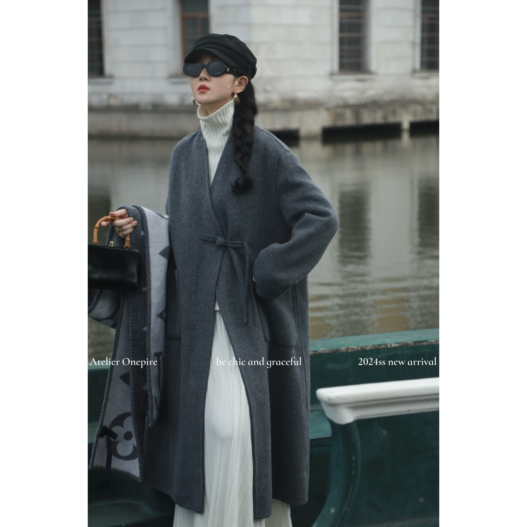 新中式盘扣大口袋宽松双面呢