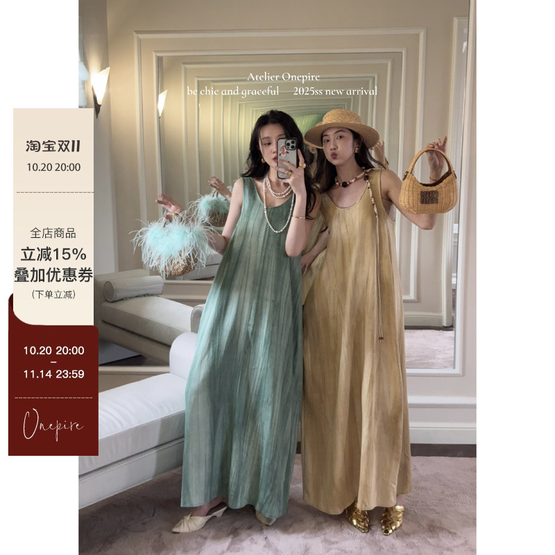 现货 Onepire summer Thai夏日泰兰德69%棉定染扎染懒人连衣裙