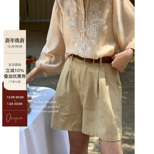 透气立体休闲风打褶工装 Onepire Atelier 裤 现货