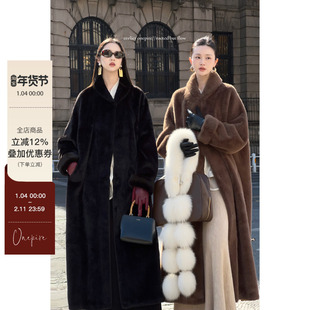 Atelier Onepire|本期半回馈《巴黎漫步》复古仿母貂皮毛一体大衣