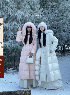 Onepire【冬川十里】狐狸大毛领+330g白鹅绒温柔收腰羽绒服