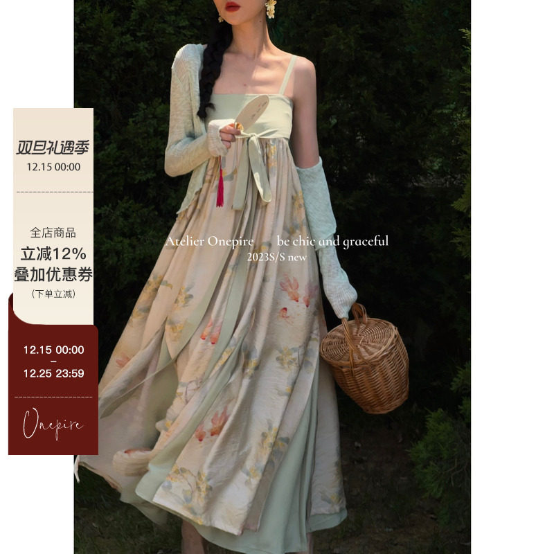 复古新中式改良汉服大摆连衣裙