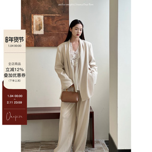 Atelier Onepire|Miranda|米兰达·重工高密tr斜纹捏褶西装套装