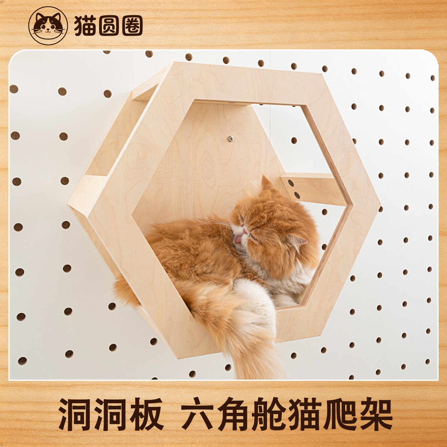 猫圆圈15mm木质免打孔壁挂洞洞板图片