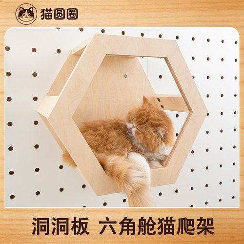 猫圆圈15mm木质免打孔壁挂洞洞板
