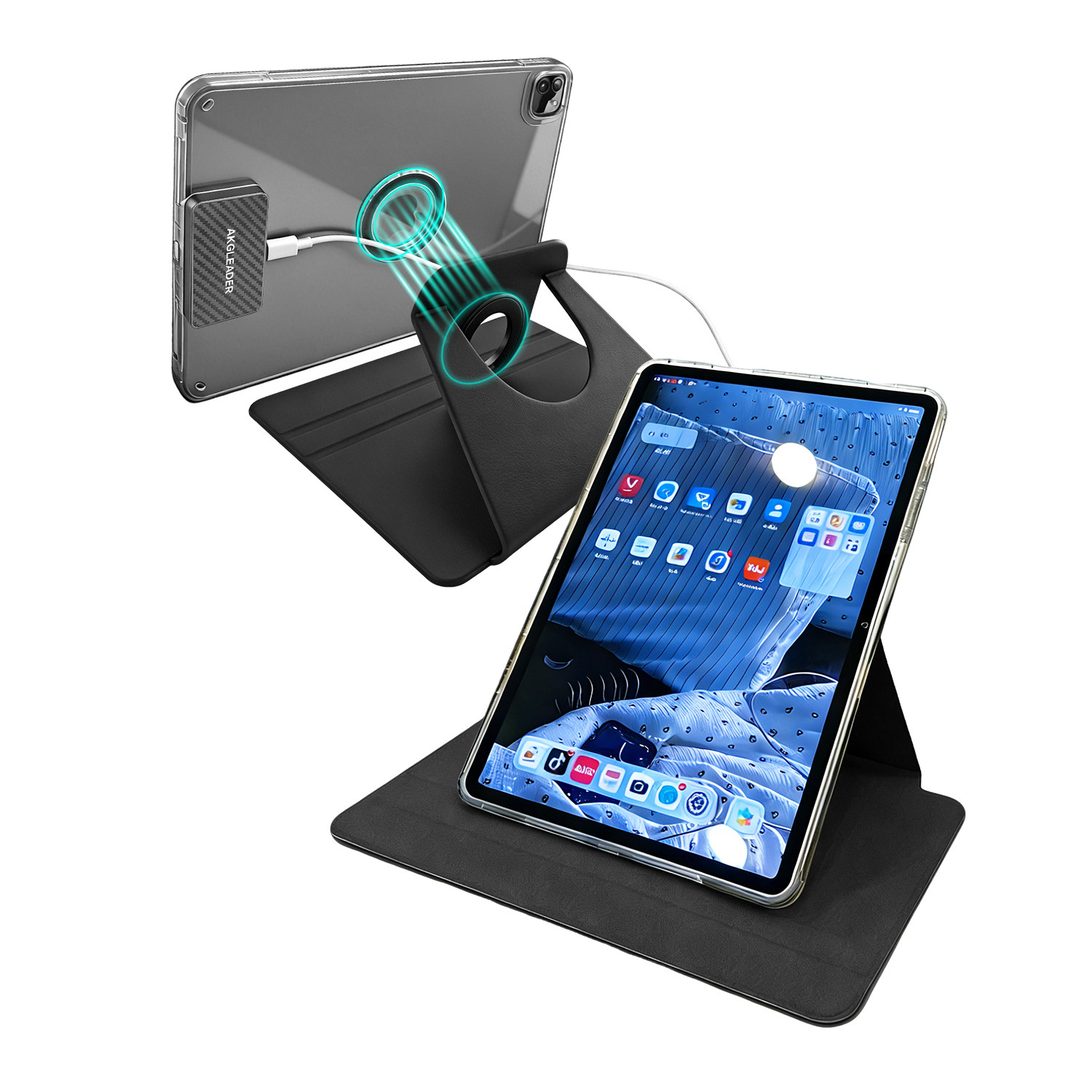 ipad磁吸充电分体保护套适用iPad Pro 11寸 2024/2025苹果平板iPadAir7/6/5/4保护套M4/M5透明防弯旋转保护壳,3C数码配件,平板电脑保护套/壳,淘宝优惠券,粉丝福利购,淘宝优惠卷