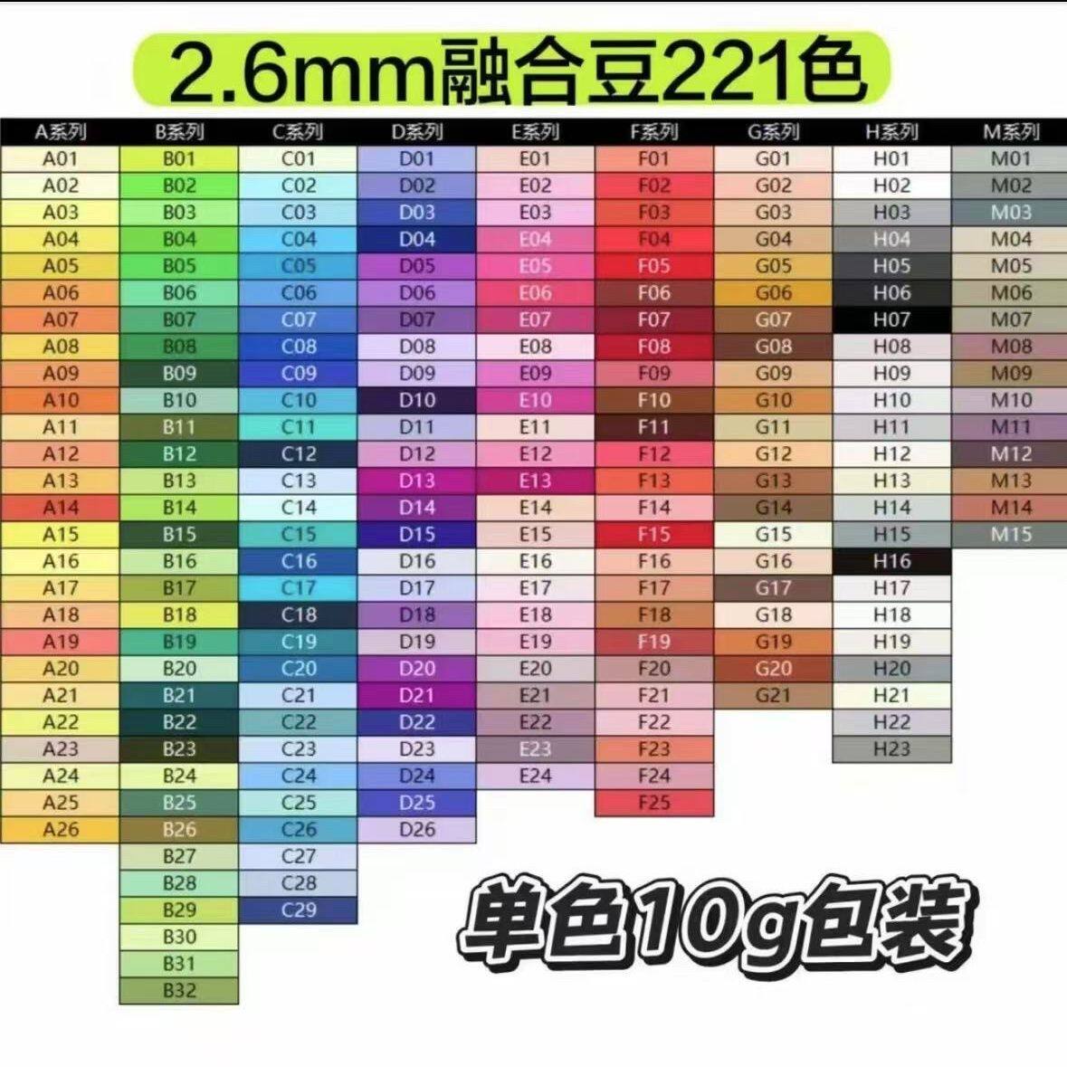 拼豆补充包2.6mm小豆高品质融合豆黄豆豆MARD同色号coco拼豆豆 - 实物图