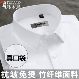 啄木鸟竹纤维免烫弹力商务衬衫男