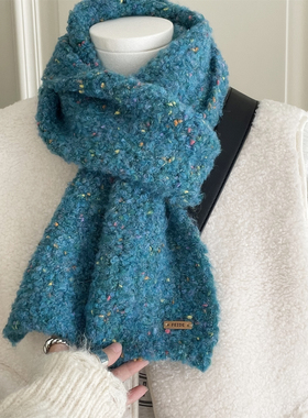 hahahaha studio 彩色糖豆毛线围巾女秋冬季迷你小围脖保暖学生女