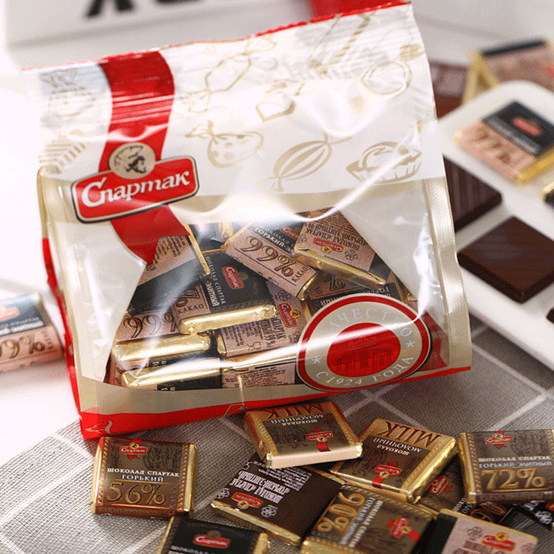 白俄罗斯原装进口斯巴达克迷你巧克力纯可可脂网红健身黑巧零食品