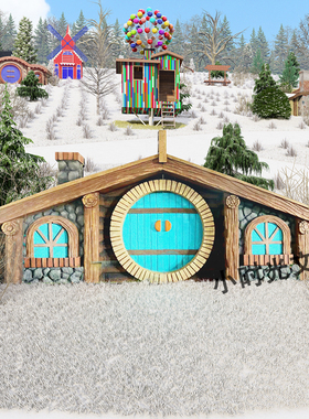 户外景区农场幼儿园霍比特小屋摆件网红打卡拍照背景造景景观装置