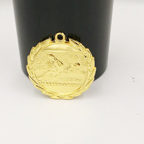 厂家直销自由泳 学校游泳比赛奖牌 挂牌奖章 儿童金牌 金属铜牌