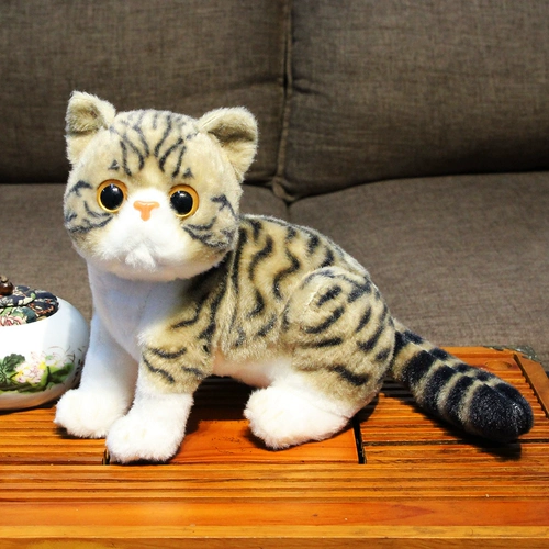 Реалистичная плюшевая кукла, милая игрушка, детская подушка для сна, кот, котенок