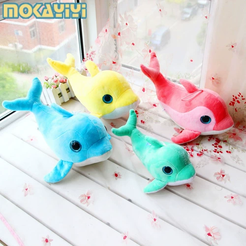 Реалистичная синяя плюшевая игрушка, морская кукла, желтая подушка для сна, дельфин