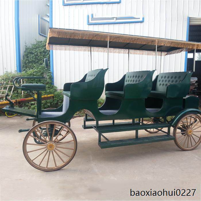 三排欧式观光旅游马车景区接待婚庆摄影酒店展示影视道具 可坐9人