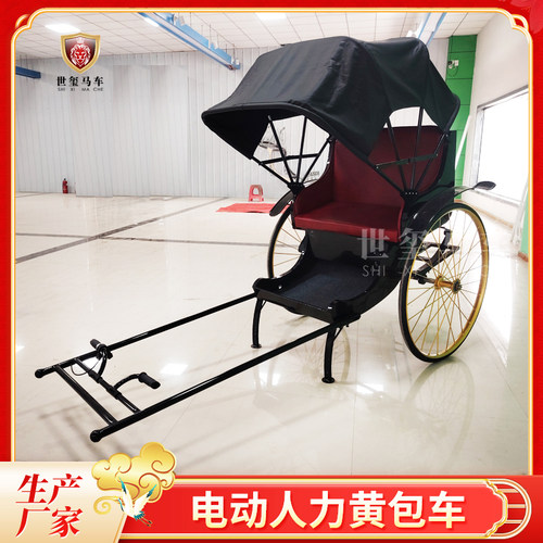 电动黄包车老上海人力车黄包车老北京可拉客景区旅游双人民国摆件