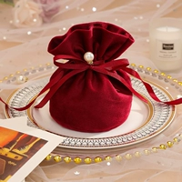 Бархатные мешки-Cinnabar Red 【Pearl Basic Model】 Круглая дно