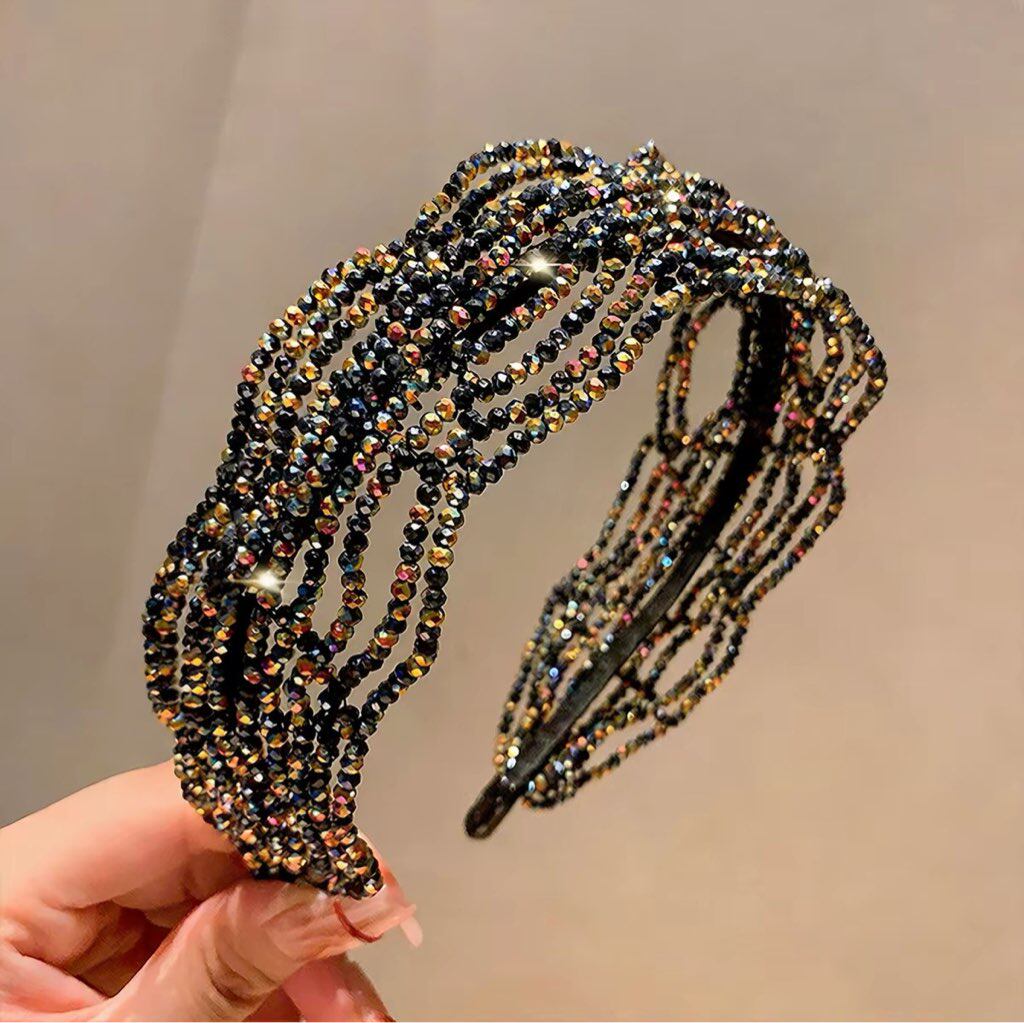 西家五彩斑斓黑晶石高级发箍，特价