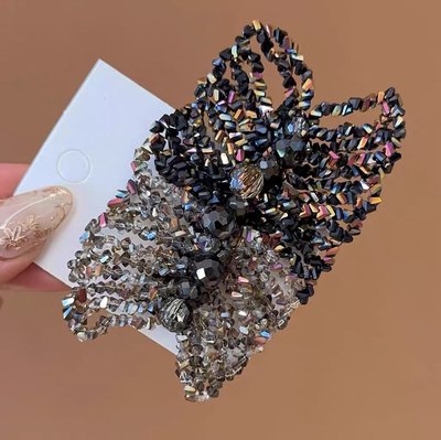 西子水晶五彩斑斓黑精品鸭夹  侧面夹