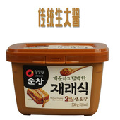 韩国进口大酱韩式 大酱汤专用酱料东北黄豆酱清净园传统生大酱500g