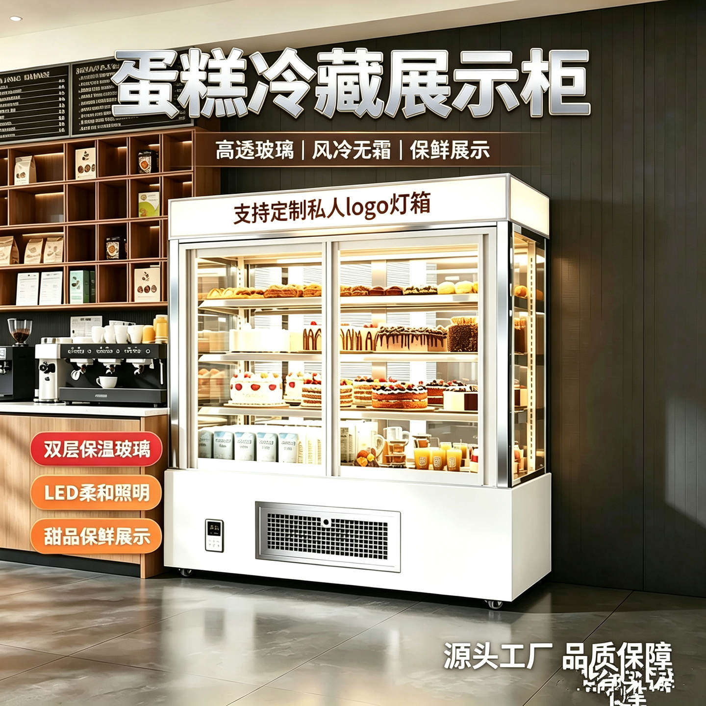 立式蛋糕柜烘店西点保鲜柜便利店牛奶饮料冷藏展示柜前开门风冷