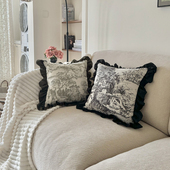 法式 中古城堡沙发抱枕套雪尼尔床头靠垫枕样板间腰靠背飘窗抱枕