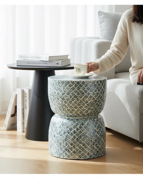 民族风几何陶瓷边几客厅多功能