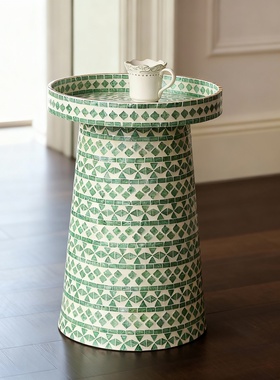 地中海几何陶瓷边几手工收纳