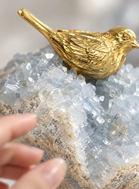 金色小鸟水晶桌面花鸟摆件