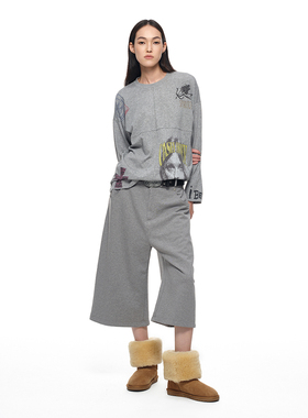 SansFrontieres Exclusive系列 Liberspirito原创涂鸦印花长袖T恤