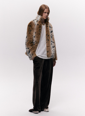 SansFrontieres Faux-Fur Coat 豹纹环保毛宽松皮草外套