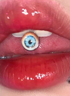 深渊凝视怪诞眼睛包胶舌钉钛钢舌