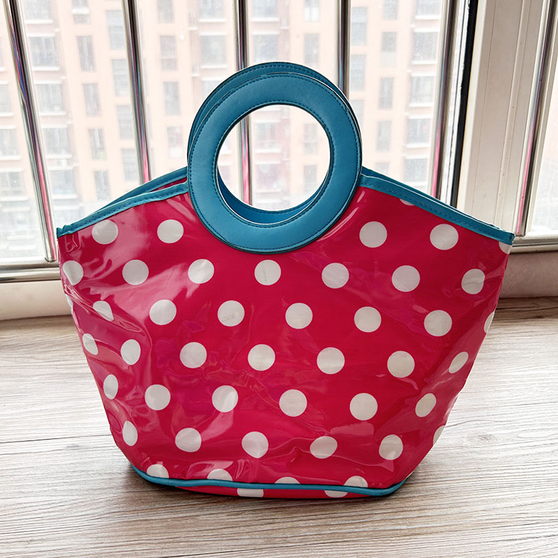 个性波点防水大容量手提饭盒包上班族户外大容量加厚保温包野餐