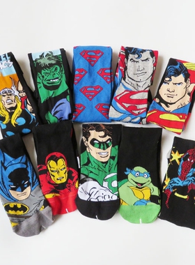 W170307英雄卡通动漫个性潮袜高腰中筒袜男袜棉袜子春秋冬37-43脚