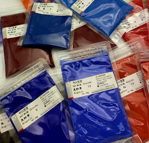日本进口凤凰天然矿物质新岩50g100克袋装岩彩颜料粗细颗粒岩彩