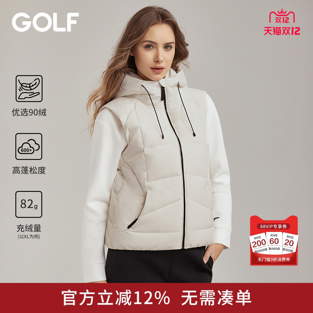 GOLF羽绒马甲女25冬新款鸭绒保暖