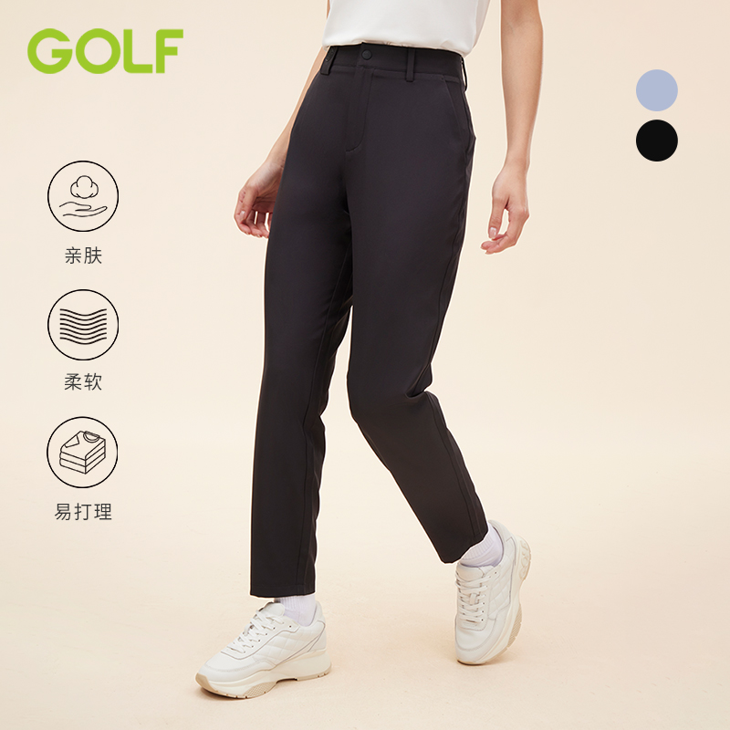 GOLF/高尔夫裤子女夏季薄款显瘦黑色休闲裤女小个子时尚运动裤女