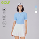 POLO衫 短袖 女柔软舒适 坑条显瘦撞色运动时尚 GOLF高尔夫女士针织衫