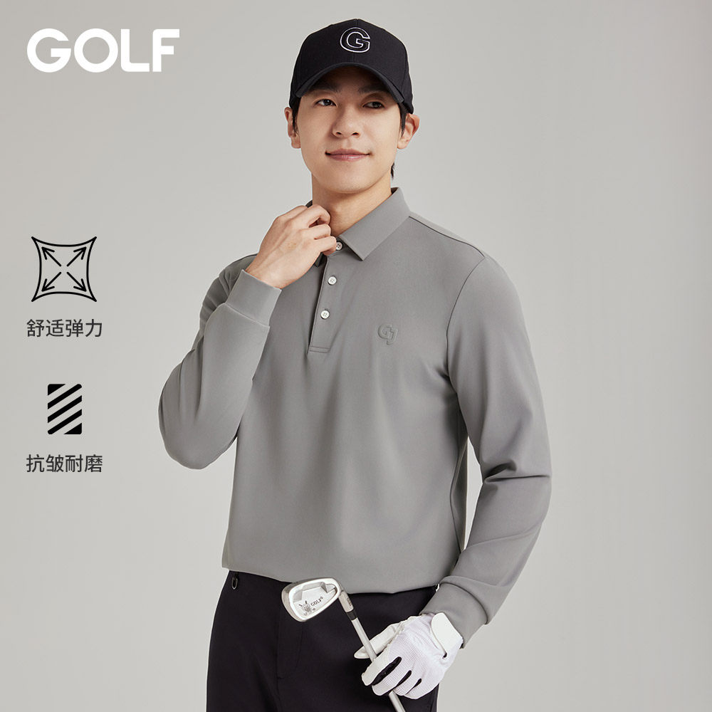 GOLF长袖polo衫男25新款高弹保暖