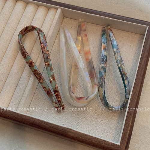 古风U型丸子头醋酸发簪新中式