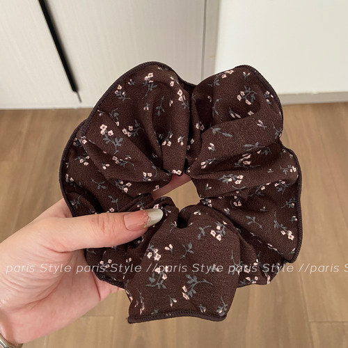 韩版秋冬新款简约碎花大肠发圈