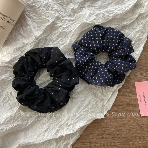 复古四叶草棉麻大肠发圈头绳女