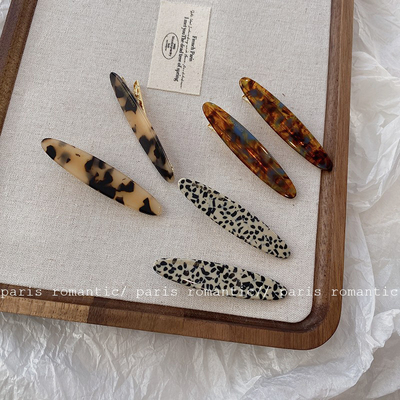 韩式简约发夹醋酸一字鸭嘴夹侧边